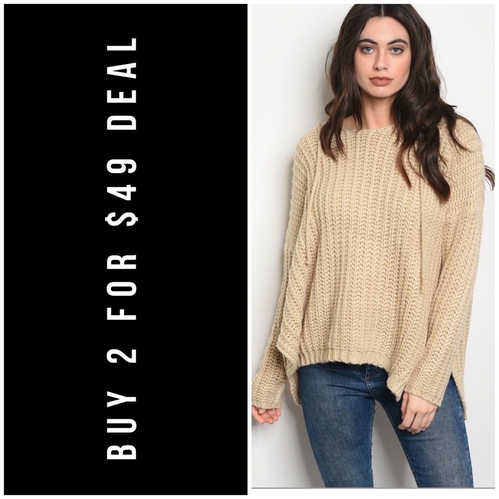 ❄️CHUNKY HOODIE CREAM SWEATER
